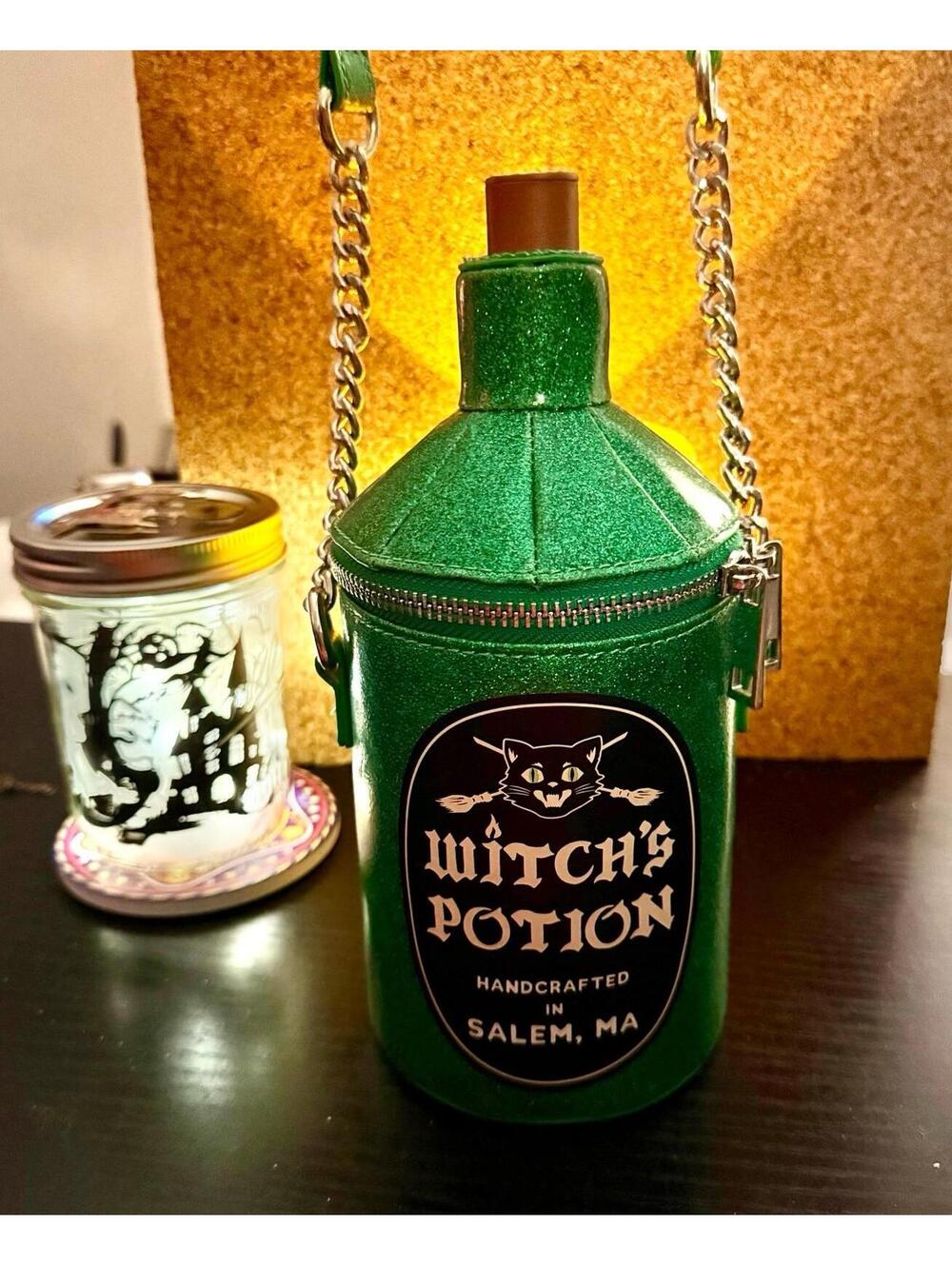 Mad Engine Viral Green Glittery Witch’s Potion Crossbody Bag - Picture 6 of 9